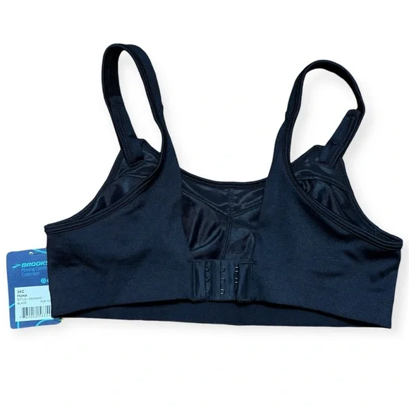 Brooks Moving Comfort Fiona Sports Bra NWT In Black Sz 34C - Picture 2 of 13